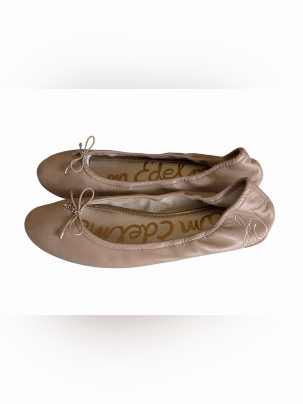 Sam Edelman Felicia classic leather nude beige flat ballet flat shoes size 9 - Picture 3 of 5